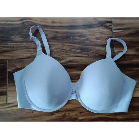 Warners No Side Effects Bra Sz 40 D Purple Underwire Satin Back Smoothing 01356 - Picture 9 of 9